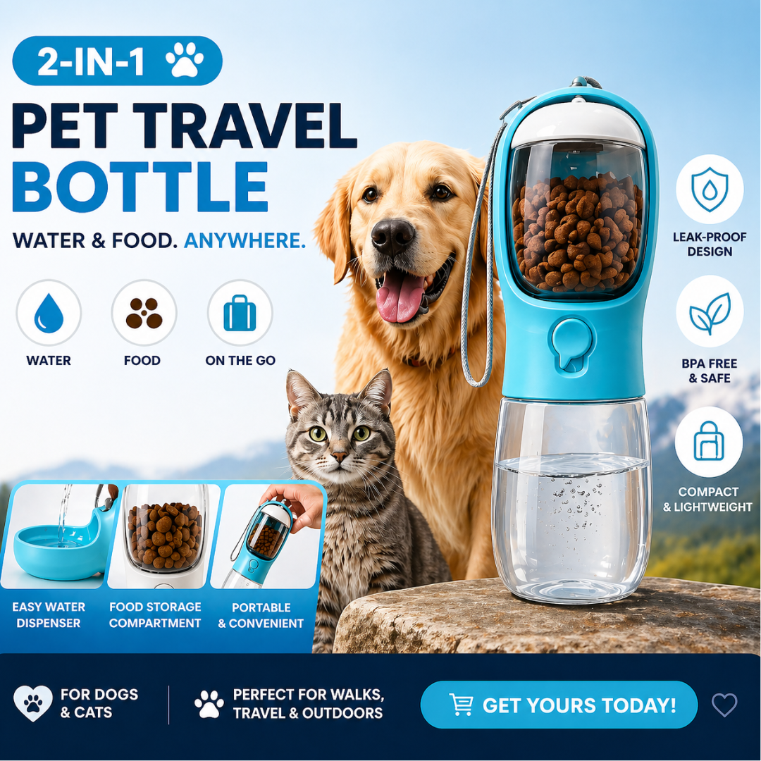 Portable Pet Water & Food Bottle