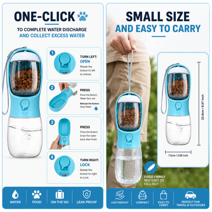 Portable Pet Water & Food Bottle
